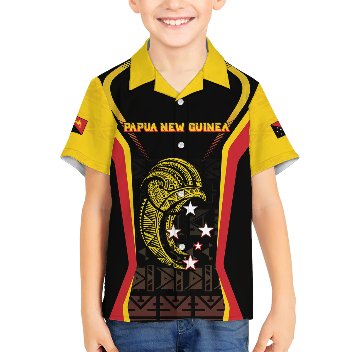 Custom Papua New Guinea Cricket Family Matching Long Sleeve Bodycon Dress and Hawaiian Shirt 2024 World Cup