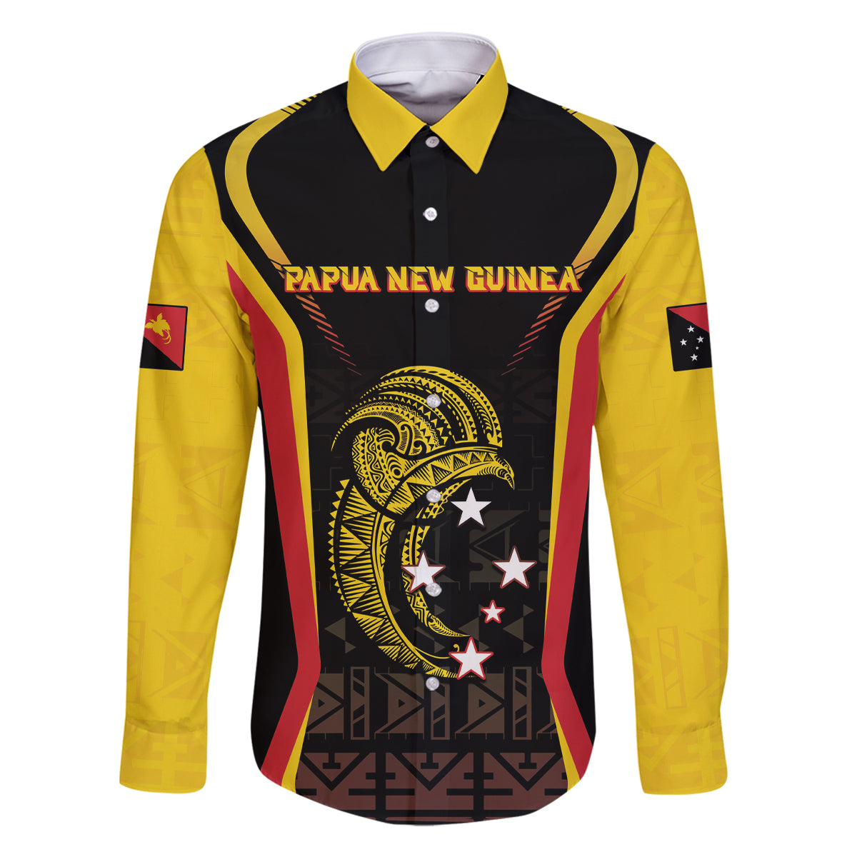 Custom Papua New Guinea Cricket Family Matching Off The Shoulder Long Sleeve Dress and Hawaiian Shirt 2024 World Cup
