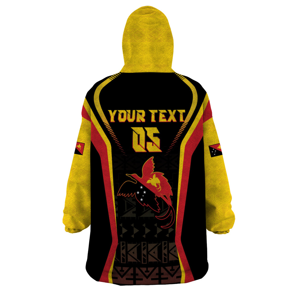 Custom Papua New Guinea Cricket Wearable Blanket Hoodie 2024 World Cup