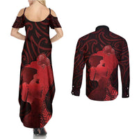 Aotearoa Mana Wahine Couples Matching Summer Maxi Dress and Long Sleeve Button Shirt The Spiritual Power Of Women LT05 - Polynesian Pride