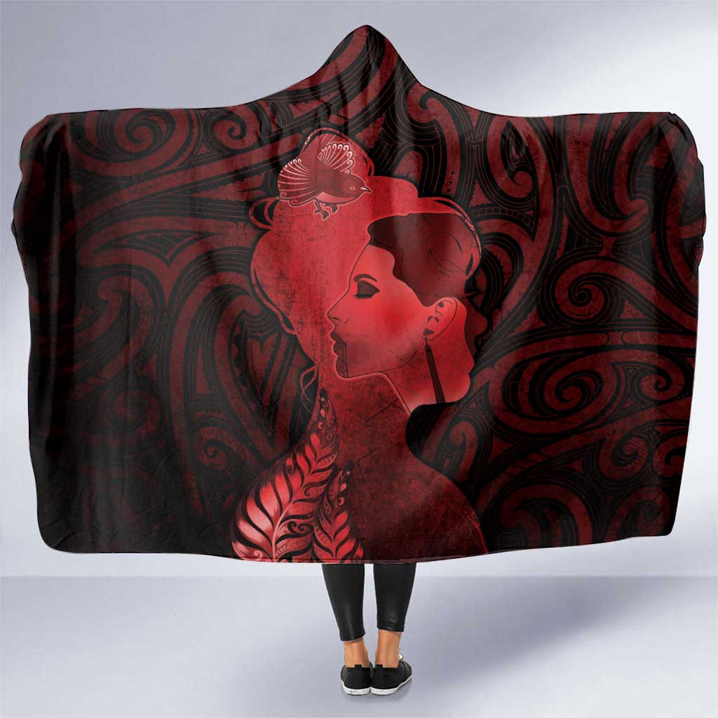 Aotearoa Mana Wahine Hooded Blanket The Spiritual Power Of Women LT05 One Size Red - Polynesian Pride