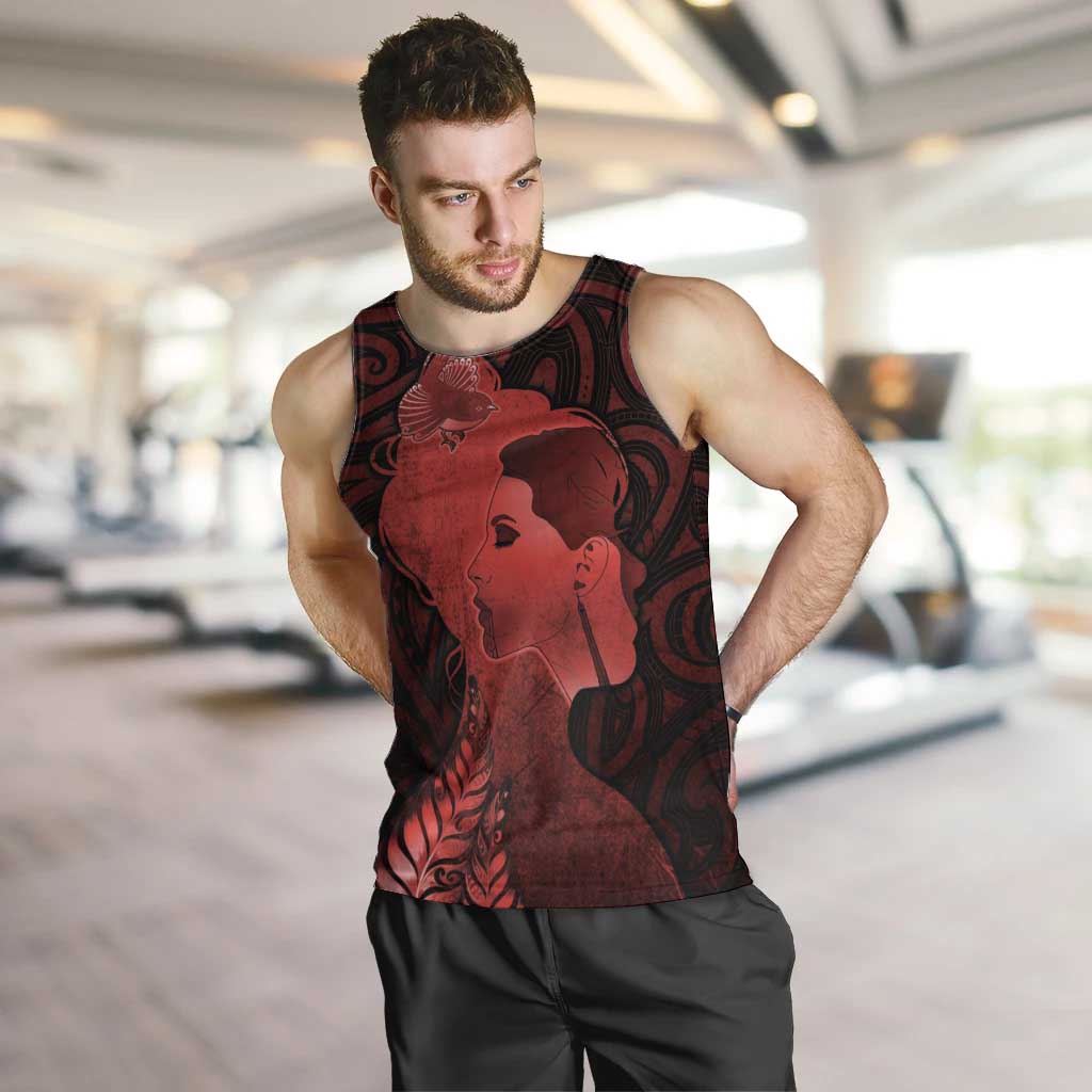 Aotearoa Mana Wahine Men Tank Top The Spiritual Power Of Women LT05 Red - Polynesian Pride