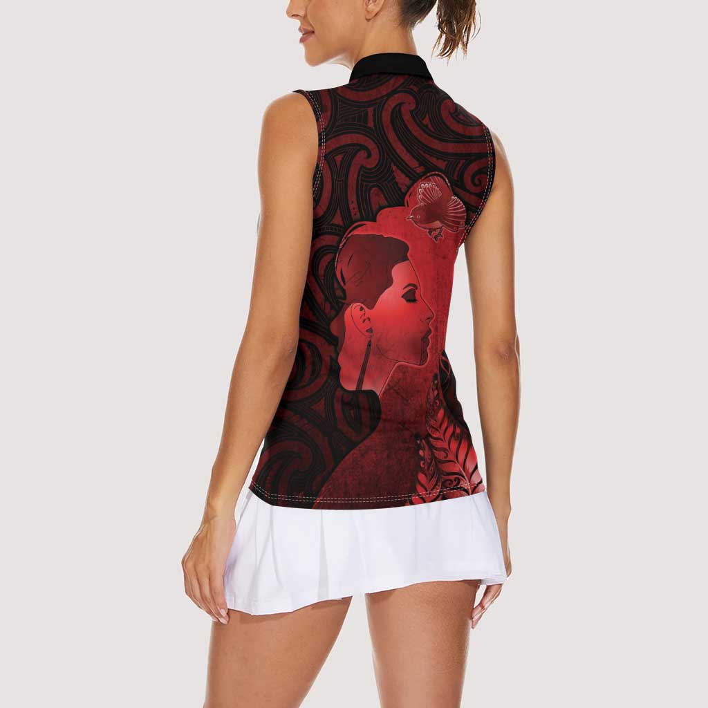 Aotearoa Mana Wahine Women Sleeveless Polo Shirt The Spiritual Power Of Women
