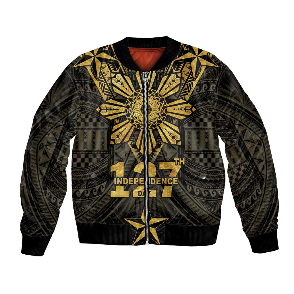 Personalised Philippines Independence Day Bomber Jacket Filipinos Sun Star Tribal