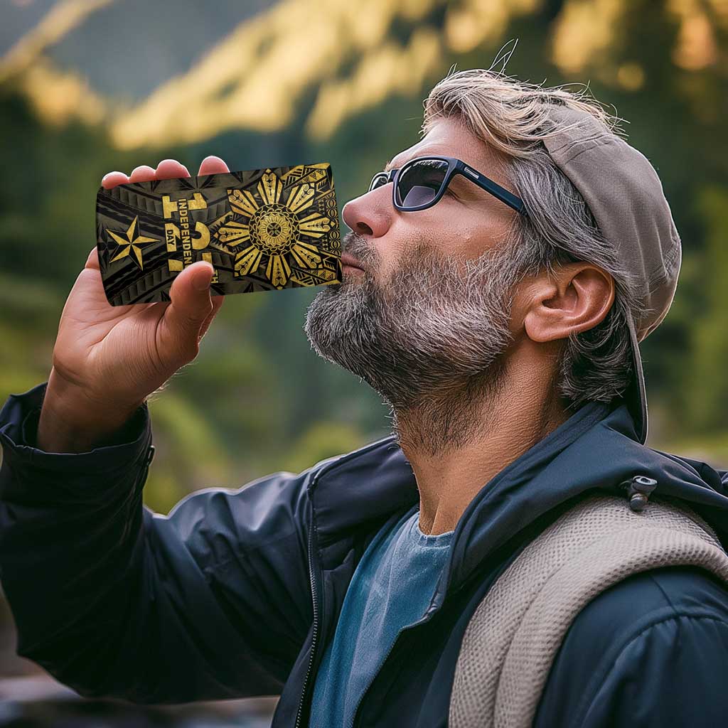 Personalised Philippines Independence Day 4 in 1 Can Cooler Tumbler Filipinos Sun Star Tribal