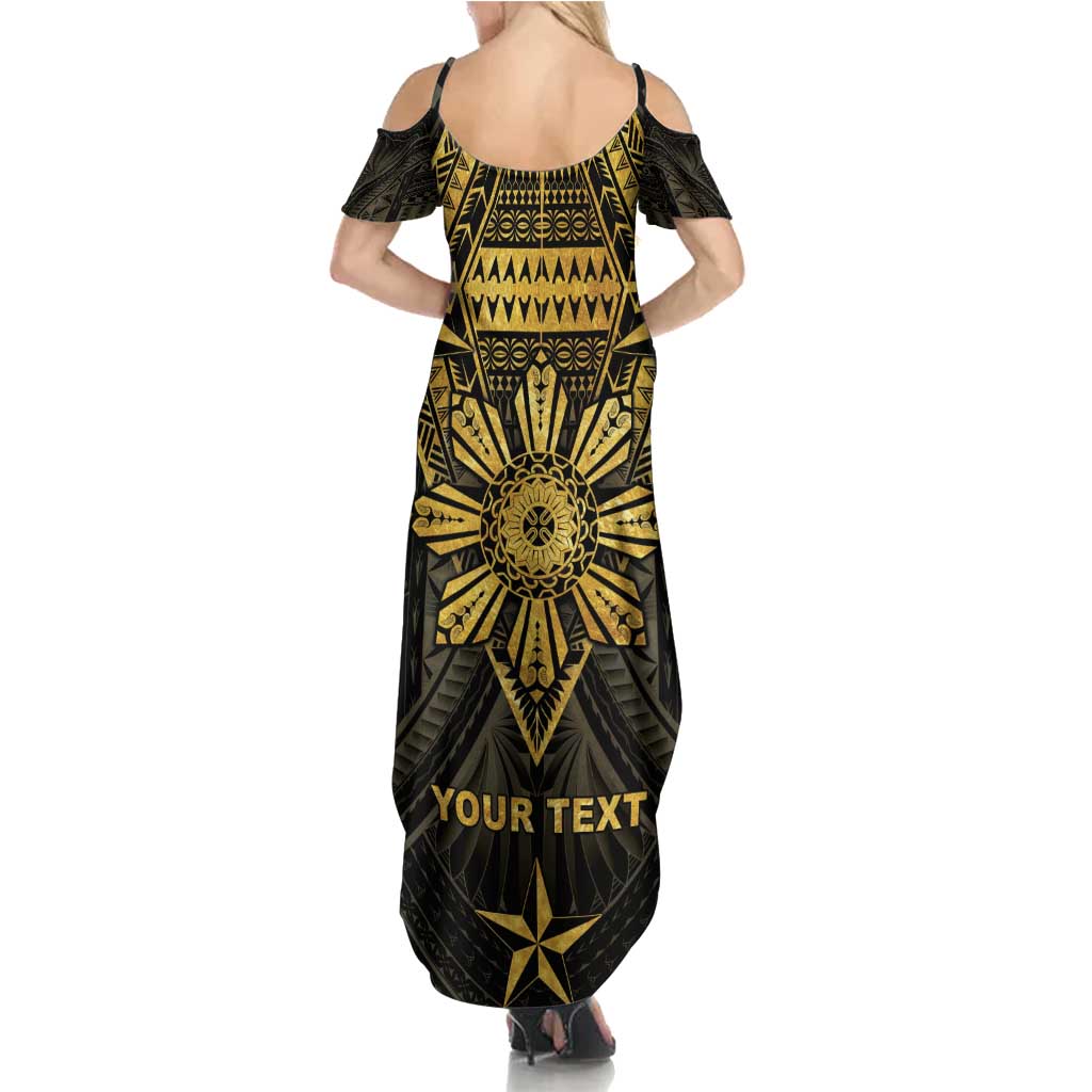 Personalised Philippines Independence Day Family Matching Summer Maxi Dress and Hawaiian Shirt Filipinos Sun Star Tribal