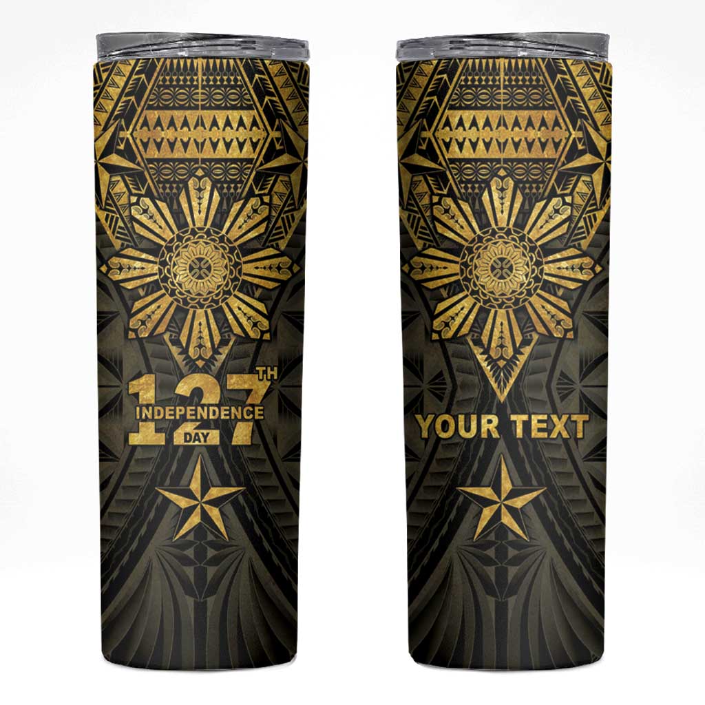 Personalised Philippines Independence Day Skinny Tumbler Filipinos Sun Star Tribal