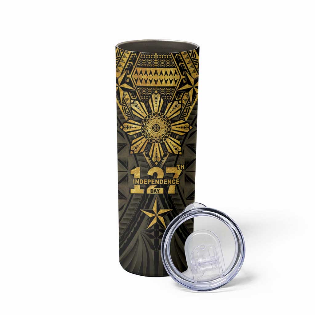 Personalised Philippines Independence Day Skinny Tumbler Filipinos Sun Star Tribal