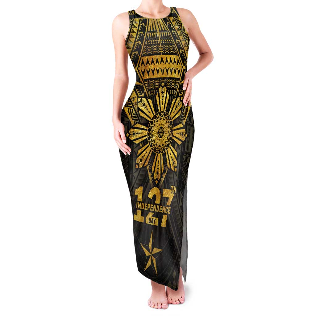 Personalised Philippines Independence Day Tank Maxi Dress Filipinos Sun Star Tribal