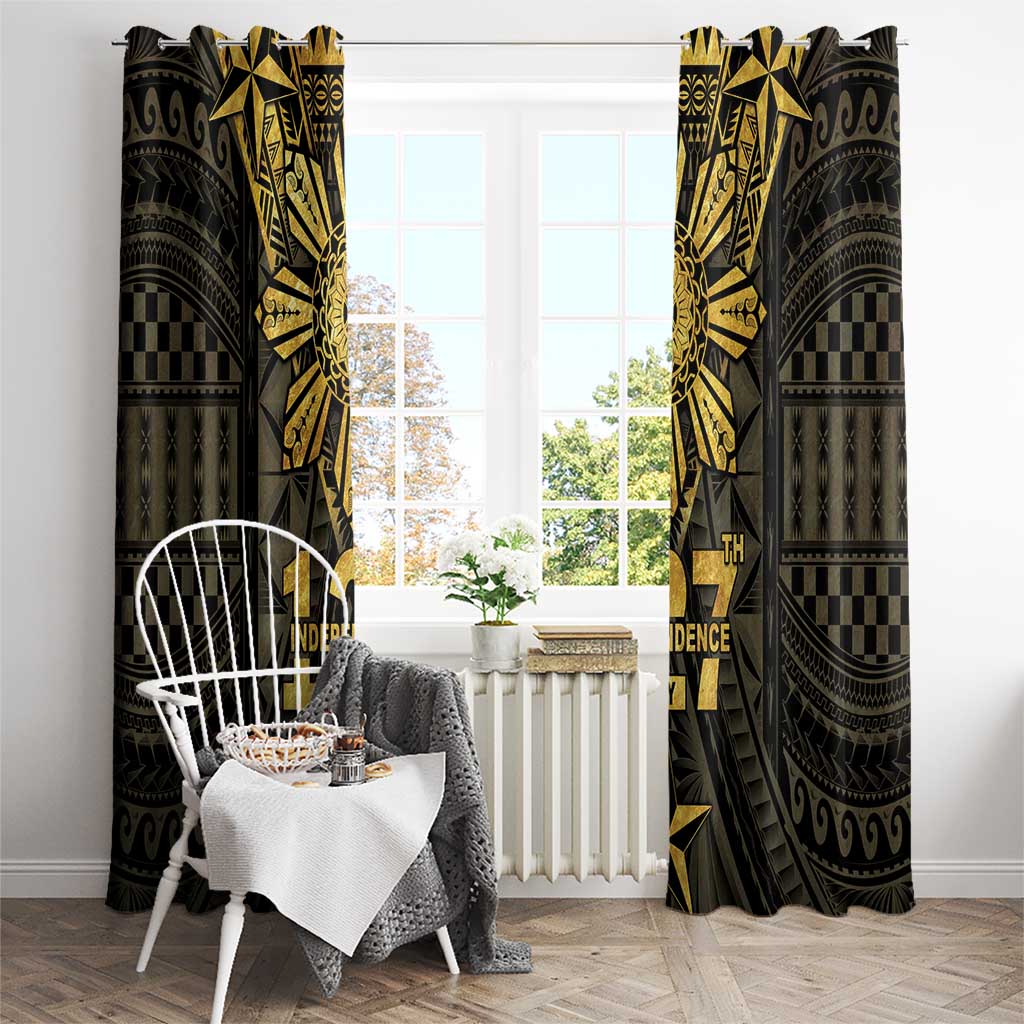 Philippines Independence Day Window Curtain Filipinos Sun Star Tribal LT05 - Polynesian Pride