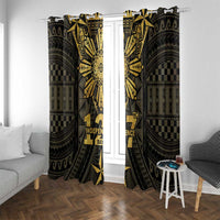 Philippines Independence Day Window Curtain Filipinos Sun Star Tribal LT05 With Grommets Gold - Polynesian Pride