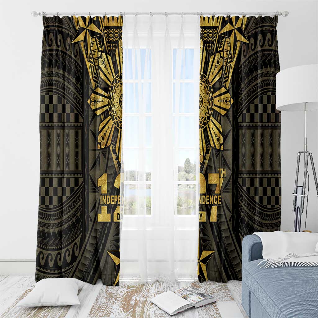Philippines Independence Day Window Curtain Filipinos Sun Star Tribal LT05 - Polynesian Pride