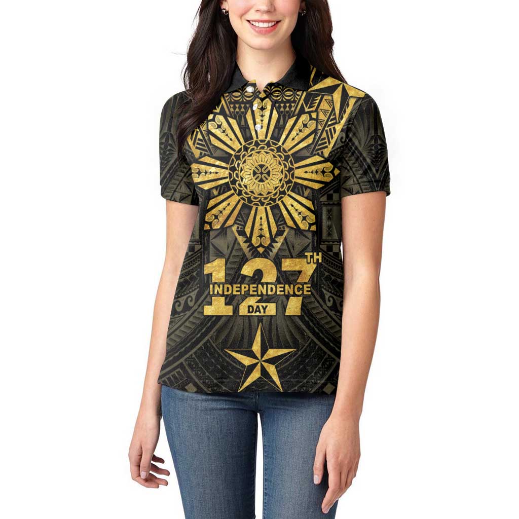 Personalised Philippines Independence Day Women Polo Shirt Filipinos Sun Star Tribal