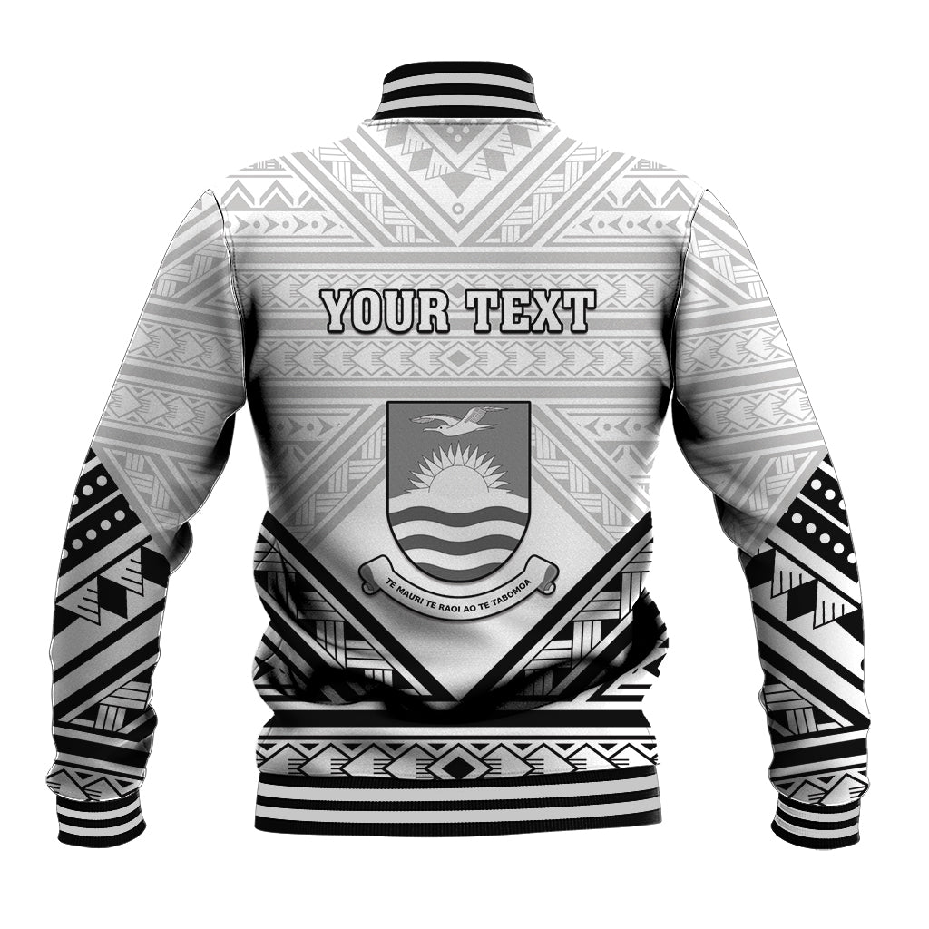 Personalised Kiribati Gospel Day Baseball Jacket Coat Of Arms Polynesian Pattern