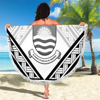 Kiribati Gospel Day Beach Blanket Coat Of Arms Polynesian Pattern