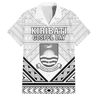 Personalised Kiribati Gospel Day Family Matching Off Shoulder Short Dress and Hawaiian Shirt Coat Of Arms Polynesian Pattern