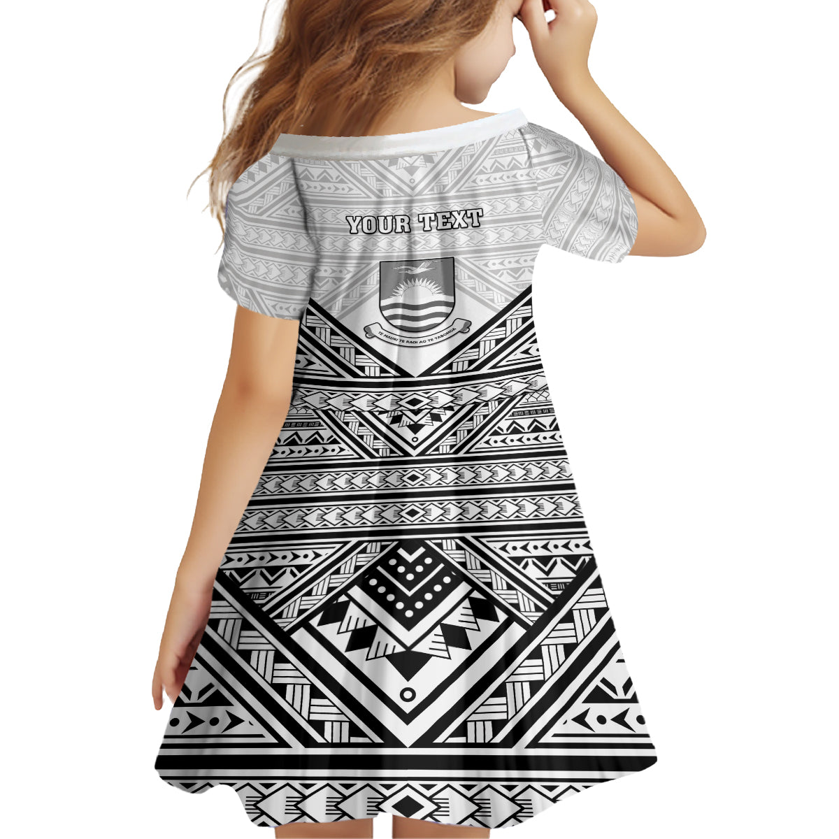 Personalised Kiribati Gospel Day Family Matching Puletasi and Hawaiian Shirt Coat Of Arms Polynesian Pattern