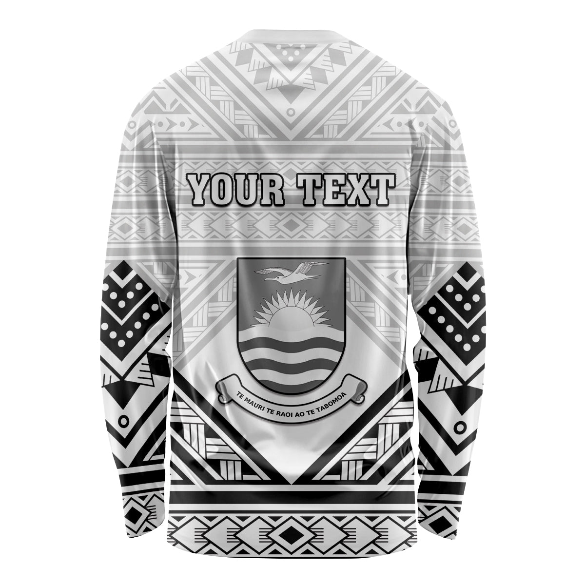 Personalised Kiribati Gospel Day Long Sleeve Shirt Coat Of Arms Polynesian Pattern