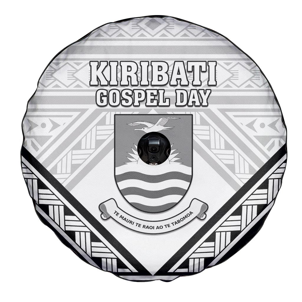 Kiribati Gospel Day Spare Tire Cover Coat Of Arms Polynesian Pattern