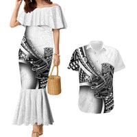 Solomon Islands Nguzunguzu Couples Matching Mermaid Dress and Hawaiian Shirt Polynesian Tribal Pattern