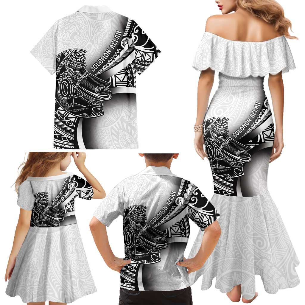 Solomon Islands Nguzunguzu Family Matching Mermaid Dress and Hawaiian Shirt Polynesian Tribal Pattern