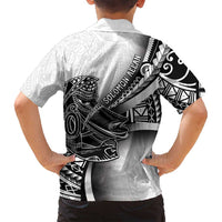 Solomon Islands Nguzunguzu Family Matching Off Shoulder Short Dress and Hawaiian Shirt Polynesian Tribal Pattern