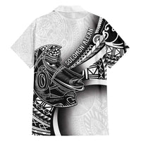 Solomon Islands Nguzunguzu Family Matching Off Shoulder Short Dress and Hawaiian Shirt Polynesian Tribal Pattern