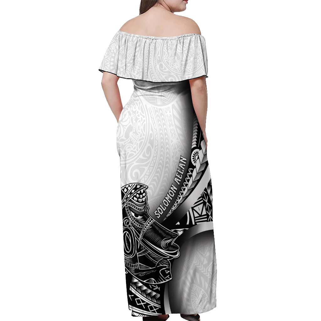 Solomon Islands Nguzunguzu Off Shoulder Maxi Dress Polynesian Tribal Pattern