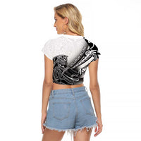 Solomon Islands Nguzunguzu Raglan Cropped T Shirt Polynesian Tribal Pattern