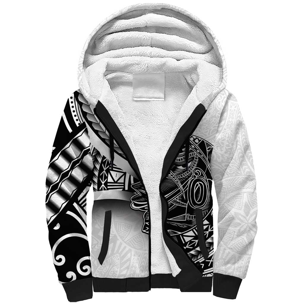 Solomon Islands Nguzunguzu Sherpa Hoodie Polynesian Tribal Pattern