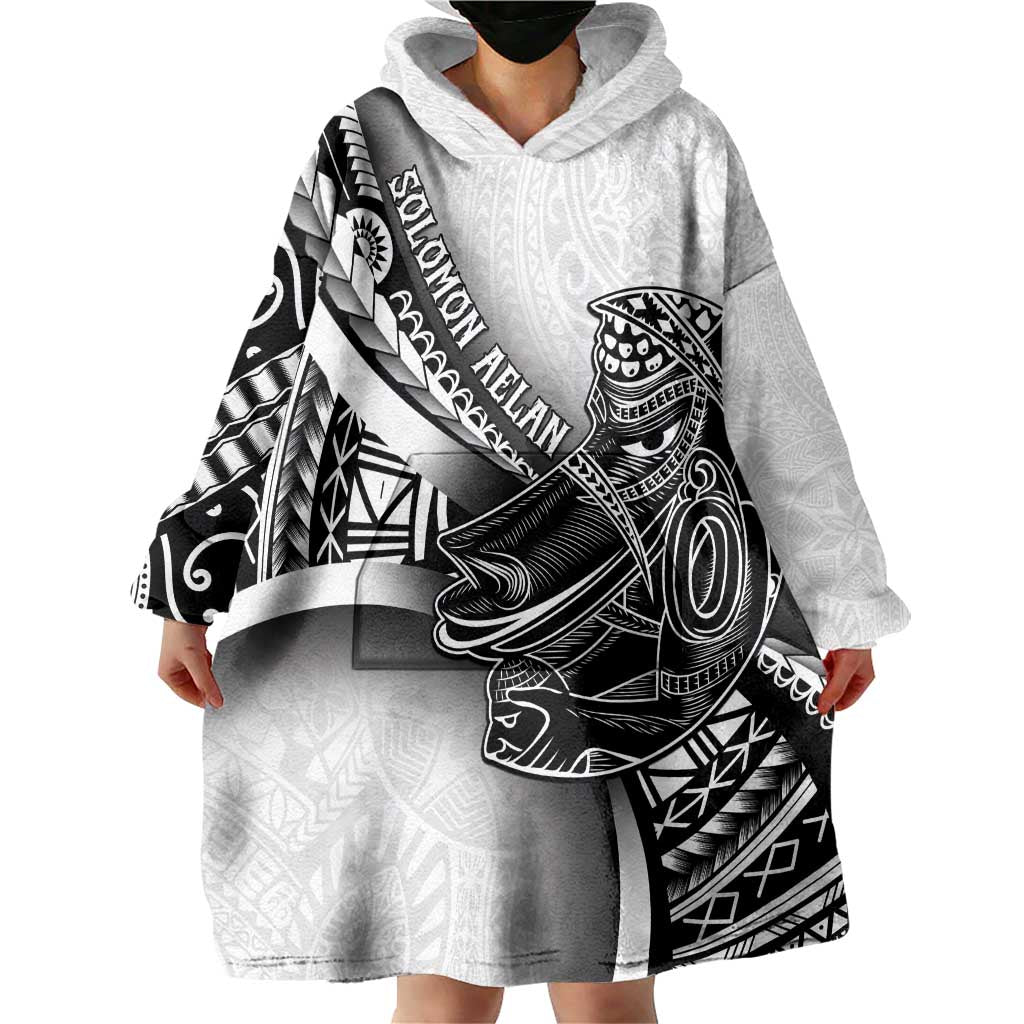 Solomon Islands Nguzunguzu Wearable Blanket Hoodie Polynesian Tribal Pattern