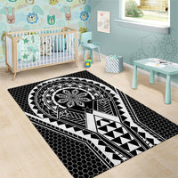 Philippines Batok Tribal Inspired Tattoo Black Area Rug LT05 - Polynesian Pride