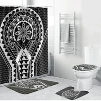 Philippines Batok Tribal Inspired Tattoo Black Bathroom Set LT05 Bathroom Set (4 pcs) Black - Polynesian Pride