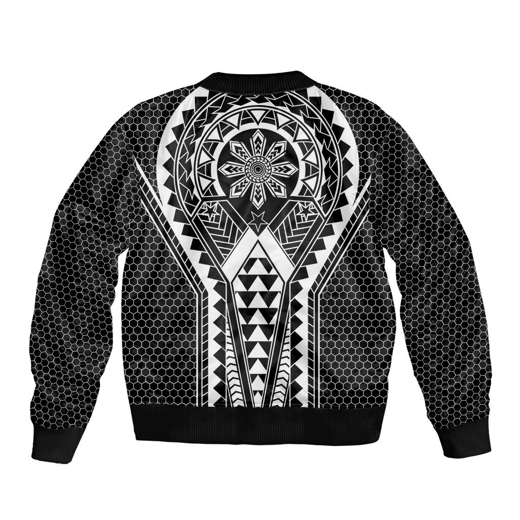 Philippines Batok Tribal Inspired Tattoo Black Bomber Jacket LT05 - Polynesian Pride