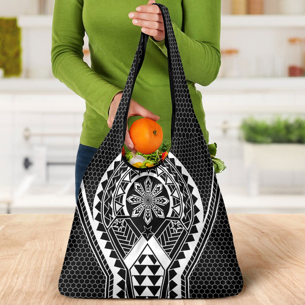 Philippines Batok Tribal Inspired Tattoo Black Grocery Bag LT05 - Polynesian Pride