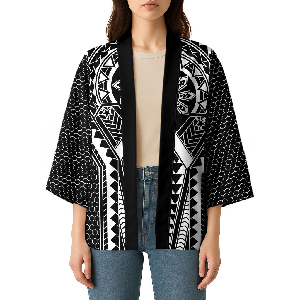 Philippines Batok Tribal Inspired Tattoo Black Kimono LT05 - Polynesian Pride