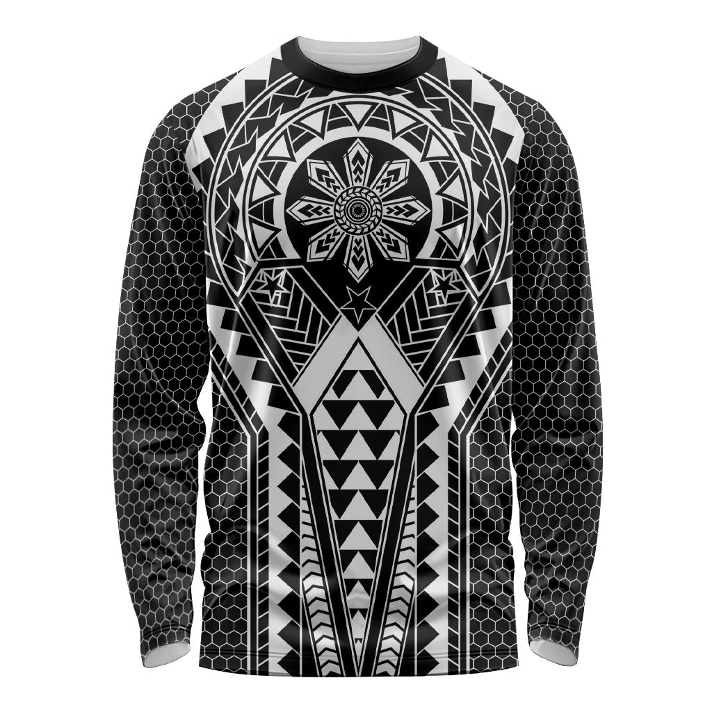 Philippines Batok Tribal Inspired Tattoo Black Long Sleeve Shirt LT05 Unisex Black - Polynesian Pride