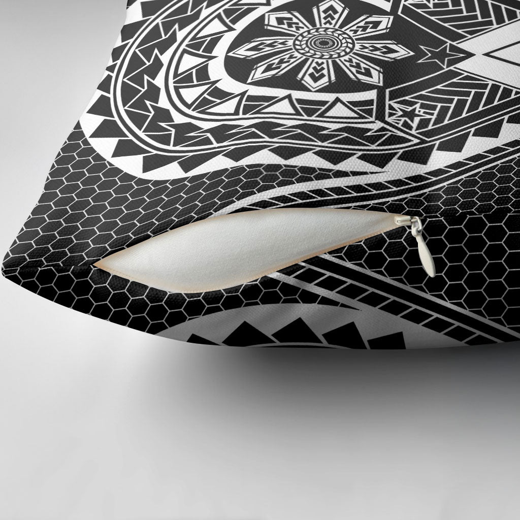 Philippines Batok Tribal Inspired Tattoo Black Pillow Cover LT05 - Polynesian Pride