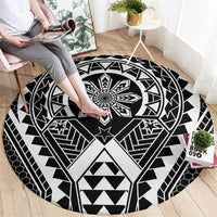 Philippines Batok Tribal Inspired Tattoo Black Round Carpet LT05 - Polynesian Pride