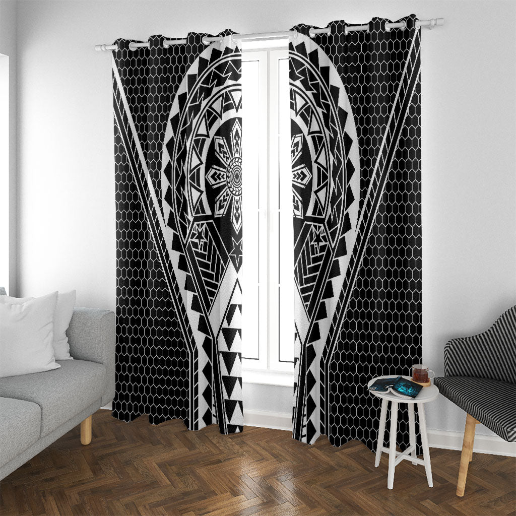 Philippines Batok Tribal Inspired Tattoo Black Window Curtain LT05 With Grommets Black - Polynesian Pride
