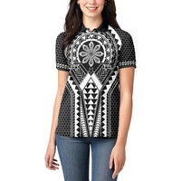 Philippines Batok Tribal Inspired Tattoo Black Women Polo Shirt LT05 - Polynesian Pride