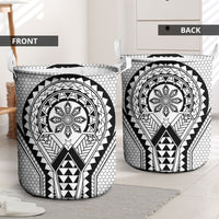 Philippines Batok Tribal Inspired Tattoo White Laundry Basket LT05 - Polynesian Pride