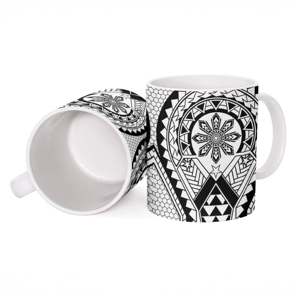 Philippines Batok Tribal Inspired Tattoo White Ceramic Mug LT05 - Polynesian Pride