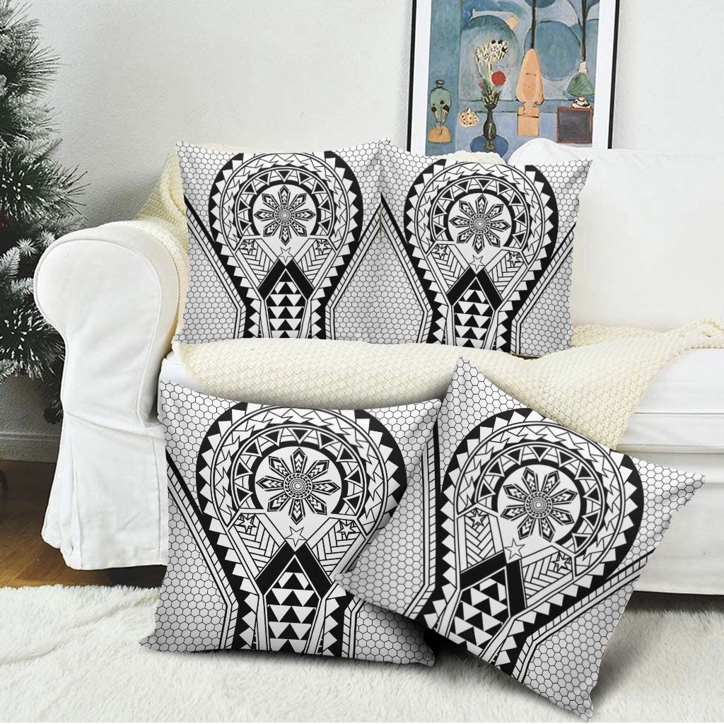 Philippines Batok Tribal Inspired Tattoo White Pillow Cover LT05 - Polynesian Pride