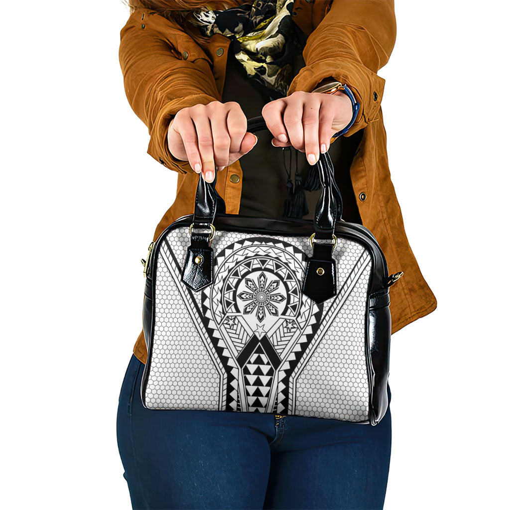 Philippines Batok Tribal Inspired Tattoo White Shoulder Handbag LT05 One Size White - Polynesian Pride