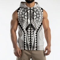Philippines Batok Tribal Inspired Tattoo White Sleeveless Zip Hoodie LT05 - Polynesian Pride