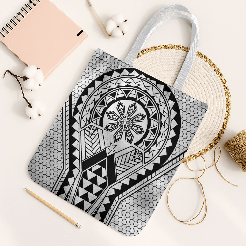 Philippines Batok Tribal Inspired Tattoo White Tote Bag LT05 White Strap One Size White - Polynesian Pride