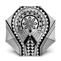 Philippines Batok Tribal Inspired Tattoo White Umbrella LT05 One Size Folded 11.42 inch Opened Diameter 37.4 inch White - Polynesian Pride