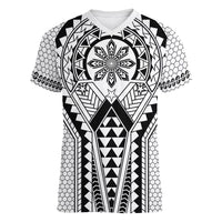 Philippines Batok Tribal Inspired Tattoo White Women V-Neck T-Shirt LT05 Female White - Polynesian Pride