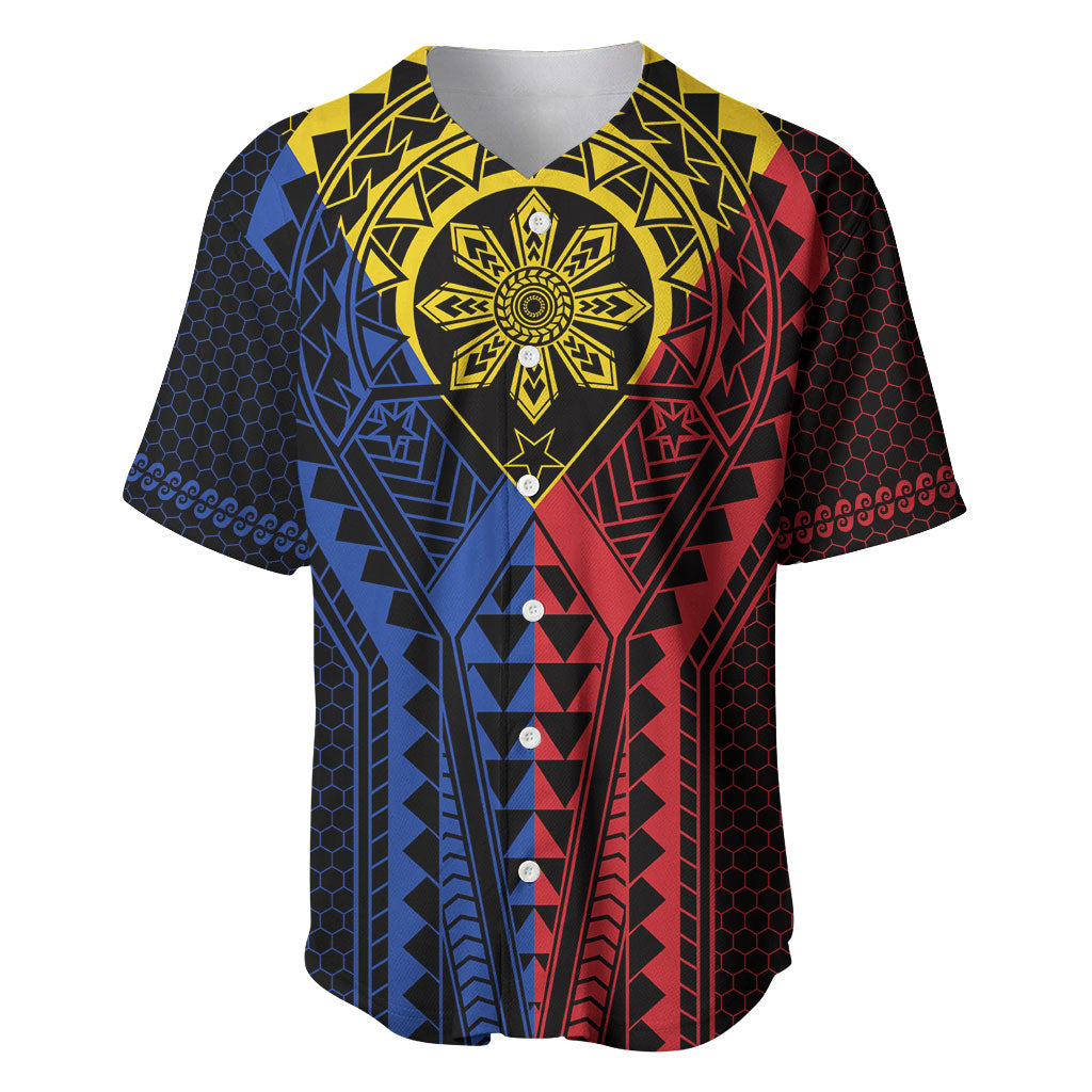 Philippines Batok Tribal Inspired Tattoo Baseball Jersey LT05 Multicolor - Polynesian Pride